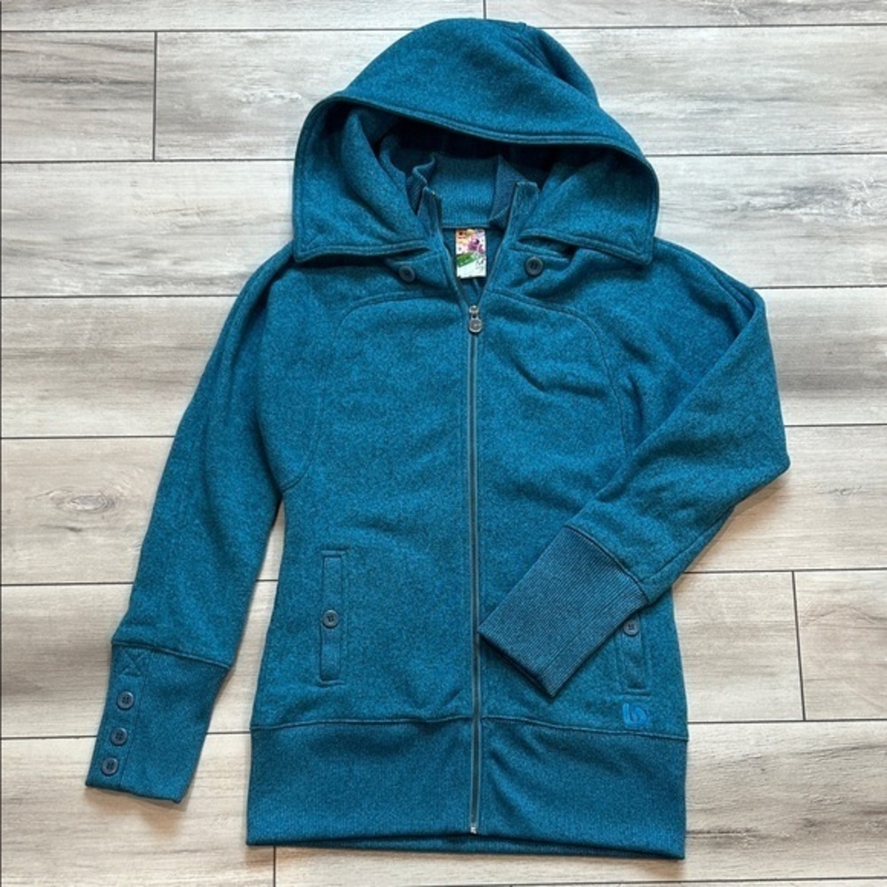 Burton thick warm zip up hoodie jacket blue turquoise size medium